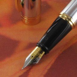 Stylo Plume Moyenne Sheaffer® "Serie 300" Chrome et Doré