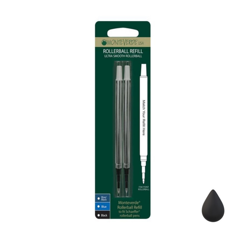 Lot de 2 Recharges Roller Noire compatible Sheaffer® Monteverde® générique