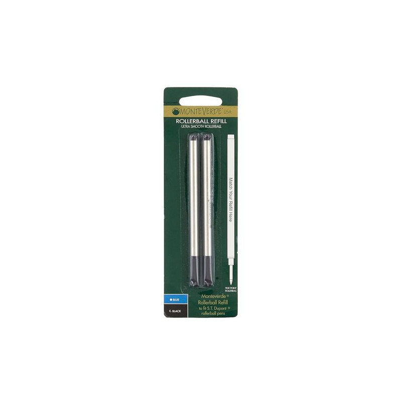Recharge compatible Monteverder roller noir pour stylo DUPONT
