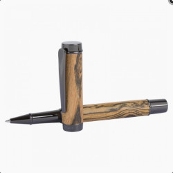 Stylo roller Kingston en bois de bocote – vue ouverte
