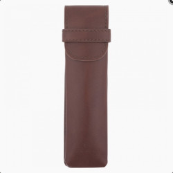 Étui en cuir marron Oberthur avec stylo Kingston bois de bocote