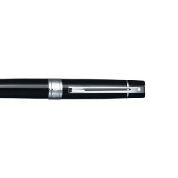 Détail clip stylo bille Sheaffer 300 noir chrome