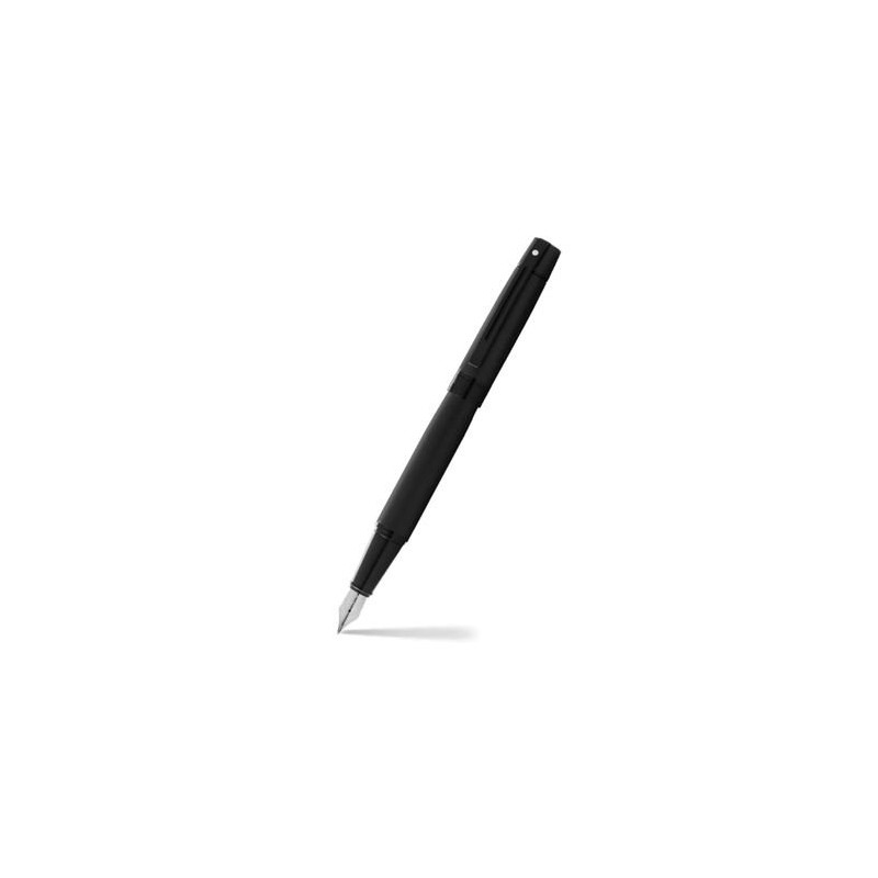 Vue complète stylo bille Sheaffer 300 noir chrome