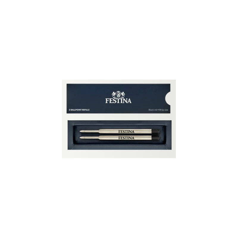 Deux recharges pour stylo bille Festina noires taille M dans leur coffret