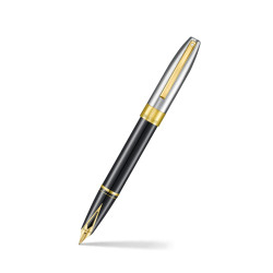 Sheaffer Legacy noir et doré, vue de trois quarts