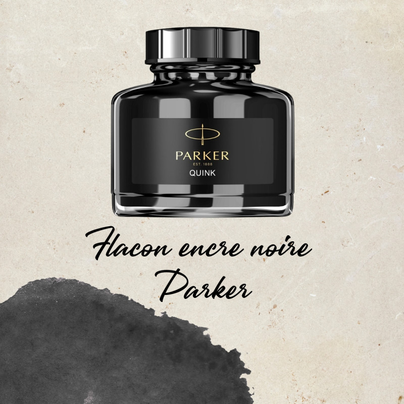Parker flacon d'encre pour stylo plume | encre noire QUINK | 57 ml