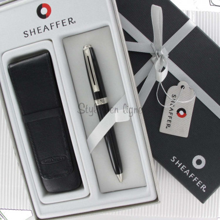 Coffret Stylo Bille Sheaffer + Etui Cuir Noir Sheaffer
